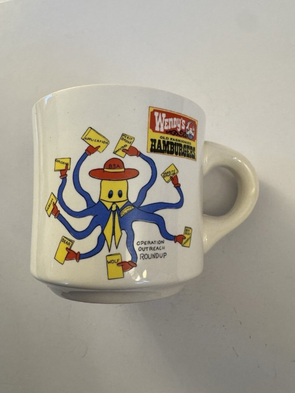 Vintage Coffee Mug Wendy’s Restaurant Octopus CS6